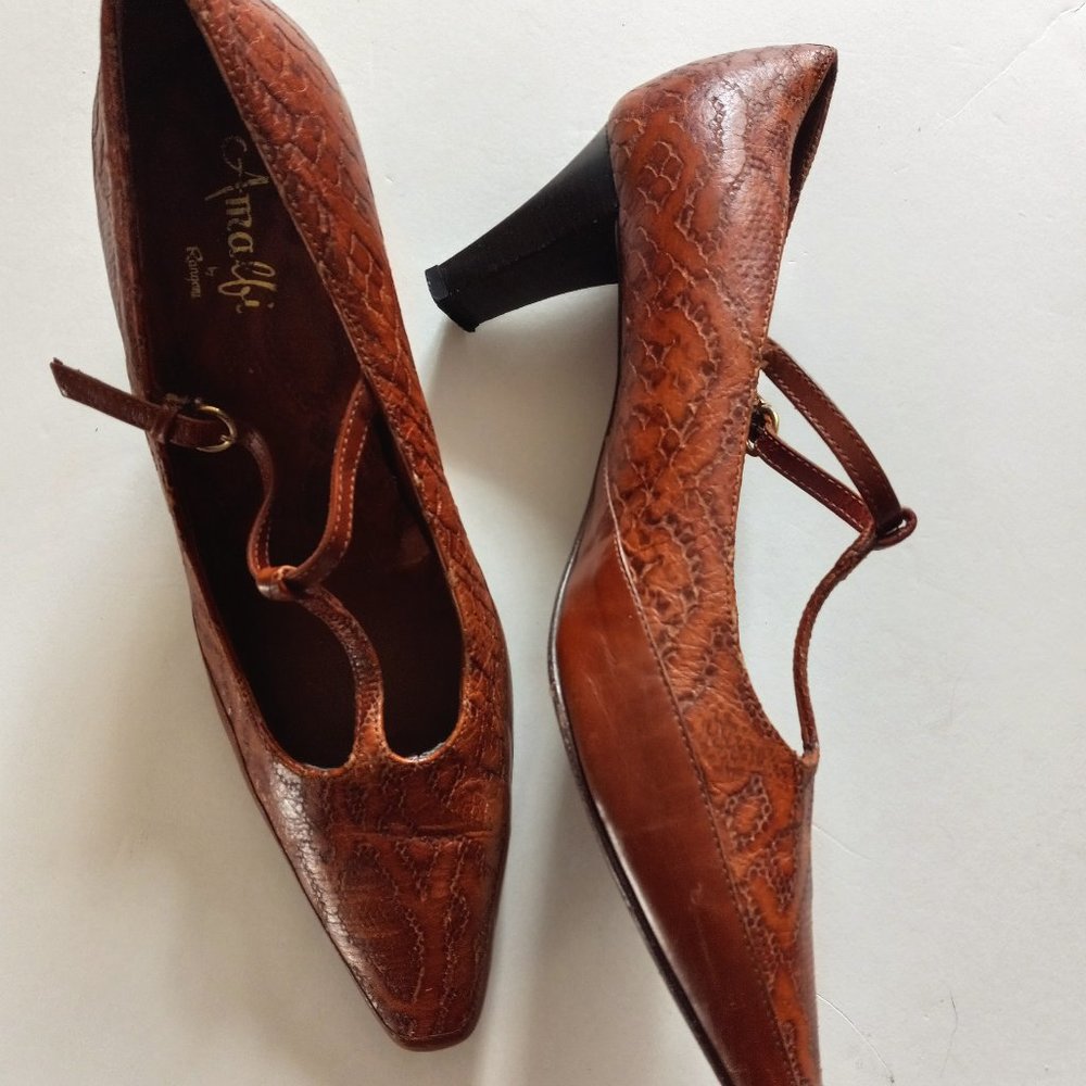 Amalfi By Rangoni All Leather Stappy Heel Size 10B - Picture 1 of 8